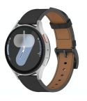 For Samsung Galaxy Watch 7 Press Button 20mm Leather Watch Band(Black)
