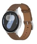 For Samsung Galaxy Watch 7 Press Button 20mm Leather Watch Band(Brown)