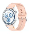 For Huawei Watch GT 5 46mm Wavy Grain Stitched 22mm Silicone Watch Band(Pink)