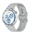 For Huawei Watch GT 5 46mm Wavy Grain Stitched 22mm Silicone Watch Band(Gray)