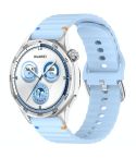 For Huawei Watch GT 5 46mm Wavy Grain Stitched 22mm Silicone Watch Band(Light Blue)