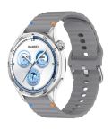 For Huawei Watch GT 5 46mm Wavy Grain Stitched 22mm Silicone Watch Band(Space Gray)