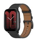 For Amazfit Active Press Button 20mm Leather Watch Band(Black)