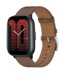For Amazfit Active Press Button 20mm Leather Watch Band(Brown)