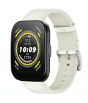 For Amazfit Bip 5 / GTR 4 Press Button 22mm Leather Watch Band(White)
