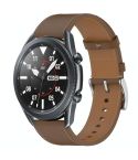For Samsung Galaxy Watch3 45mm Press Button 22mm Leather Watch Band(Brown)
