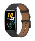 For Honor Watch ES / Magic Watch 2 42mm Press Button 20mm Leather Watch Band(Black)