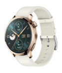 For Honor Watch 4 Pro Press Button 22mm Leather Watch Band(White)