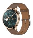 For Honor Watch 4 Pro Press Button 22mm Leather Watch Band(Brown)