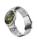 22mm Stainless Steel Safety Buckle Metal Watch Band(Silver)