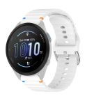 For Garmin Forerunner 165 Wavy Grain Stitched 20mm Silicone Watch Band(White)
