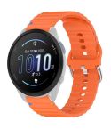 For Garmin Forerunner 165 Wavy Grain Stitched 20mm Silicone Watch Band(Orange)