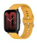 For Amazfit Active Wavy Grain Stitched 20mm Silicone Watch Band(Yellow)