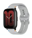 For Amazfit Active Wavy Grain Stitched 20mm Silicone Watch Band(Gray)
