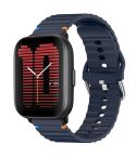 For Amazfit Active Wavy Grain Stitched 20mm Silicone Watch Band(Midnight Blue)