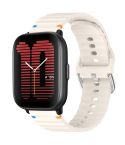 For Amazfit Active Wavy Grain Stitched 20mm Silicone Watch Band(Starlight)