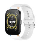 For Amazfit Bip 5 / GTR 4 Wavy Grain Stitched 22mm Silicone Watch Band(White)