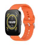 For Amazfit Bip 5 / GTR 4 Wavy Grain Stitched 22mm Silicone Watch Band(Orange)