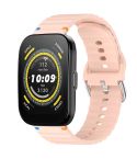 For Amazfit Bip 5 / GTR 4 Wavy Grain Stitched 22mm Silicone Watch Band(Pink)