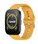 For Amazfit Bip 5 / GTR 4 Wavy Grain Stitched 22mm Silicone Watch Band(Yellow)
