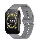 For Amazfit Bip 5 / GTR 4 Wavy Grain Stitched 22mm Silicone Watch Band(Space Gray)