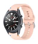For Samsung Galaxy Watch 3 45mm Wavy Grain Stitched 22mm Silicone Watch Band(Pink)