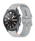 For Samsung Galaxy Watch 3 45mm Wavy Grain Stitched 22mm Silicone Watch Band(Gray)
