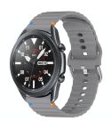 For Samsung Galaxy Watch 3 45mm Wavy Grain Stitched 22mm Silicone Watch Band(Space Gray)