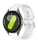 For Samsung Galaxy Watch 7 40 / 44mm Wavy Grain Stitched 20mm Silicone Watch Band(White)