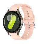 For Samsung Galaxy Watch 7 40 / 44mm Wavy Grain Stitched 20mm Silicone Watch Band(Pink)
