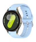 For Samsung Galaxy Watch 7 40 / 44mm Wavy Grain Stitched 20mm Silicone Watch Band(Light Blue)