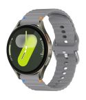 For Samsung Galaxy Watch 7 40 / 44mm Wavy Grain Stitched 20mm Silicone Watch Band(Space Gray)