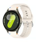 For Samsung Galaxy Watch 7 40 / 44mm Wavy Grain Stitched 20mm Silicone Watch Band(Starlight)