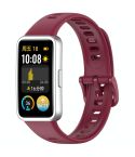 For Huawei Band 10 Nail Button Glossy Silicone Watch Band(Wine Red)