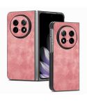 For OPPO Find N5 Vintage Leather PC Back Cover Phone Cas(Pink)