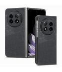 For OPPO Find N5 Vintage Leather PC Back Cover Phone Cas(Black)