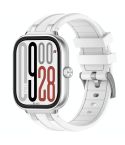 For Redmi Watch 5 / Xiaomi Smart Band 9 Pro Silver Metal Connector Silicone Watch Band(White)