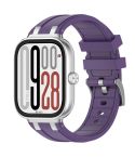 For Redmi Watch 5 / Xiaomi Smart Band 9 Pro Silver Metal Connector Silicone Watch Band(Purple)