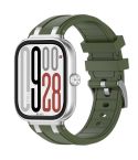 For Redmi Watch 5 / Xiaomi Smart Band 9 Pro Silver Metal Connector Silicone Watch Band(Olive Green)
