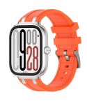 For Redmi Watch 5 / Xiaomi Smart Band 9 Pro Silver Metal Connector Silicone Watch Band(Orange)