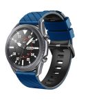 22mm Twill Dual Color Silicone Watch Band(Blue Black)