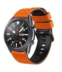 22mm Twill Dual Color Silicone Watch Band(Orange Black)