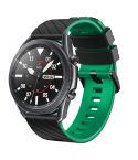 22mm Twill Dual Color Silicone Watch Band(Black Green)