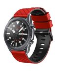 22mm Twill Dual Color Silicone Watch Band(Red Black)