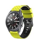22mm Twill Dual Color Silicone Watch Band(Lime Black)
