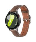 20mm Litchi Texture Square Buckle Genuine Leather Watch Band(Dark Brown)
