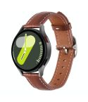 20mm Litchi Texture Square Buckle Genuine Leather Watch Band(Brown)