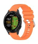 For Garmin Approach S50 20mm Liquid Glossy Silver Buckle Silicone Watch Band(Orange)