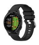 For Garmin Approach S50 20mm Liquid Glossy Silver Buckle Silicone Watch Band(Black)