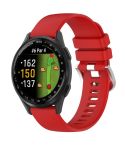 For Garmin Approach S50 20mm Liquid Glossy Silver Buckle Silicone Watch Band(Red)